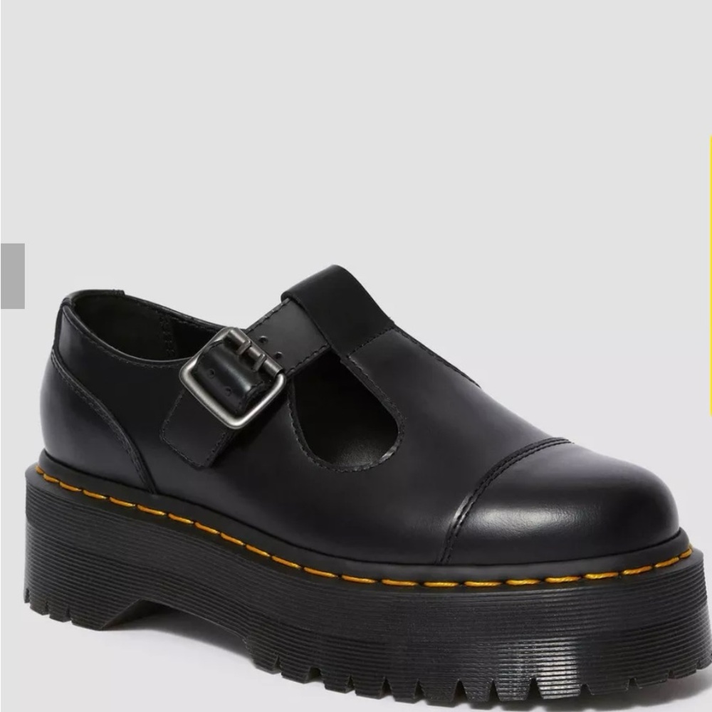 Dr. Martens Bethan Women’s Platform Mary Jane – Black Smooth Leather - Picture 3 of 7